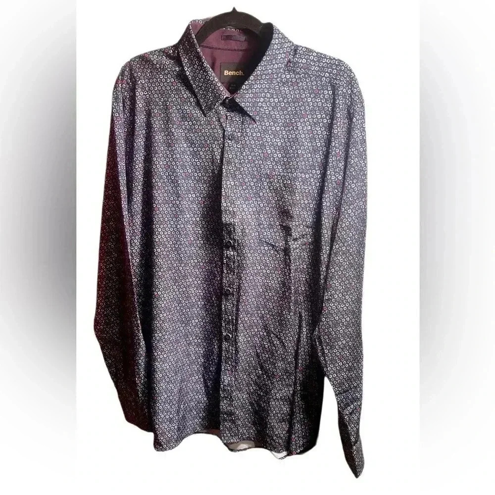 Bench “Jackson 23” button down long sleeve  collared multicolour dress shirt L